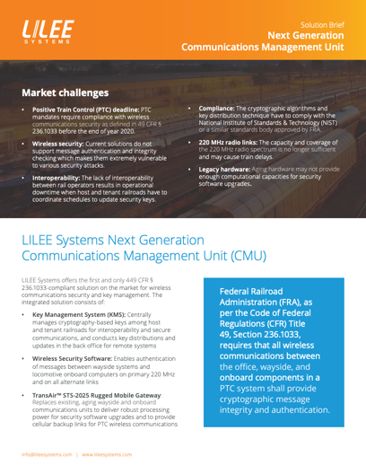 Train control communications management solution Train control communications management solution